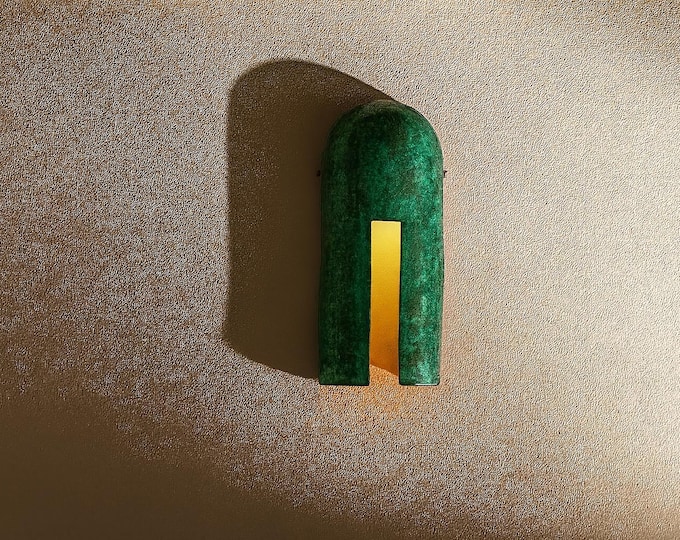 Oxidized Copper Wall Sconce Minimalist Lighting, outdoor sconce