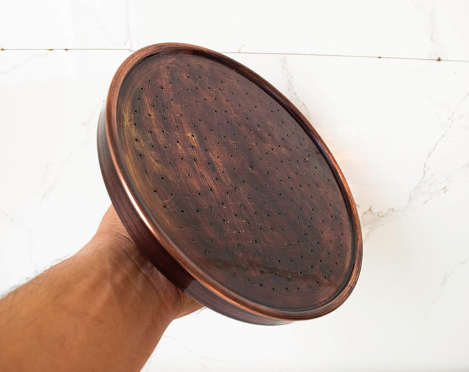 Unlacquered Brass Rain Shower Head: Vintage Copper Finish