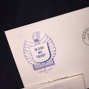 In God We Trust US Post Office First Day Envelope