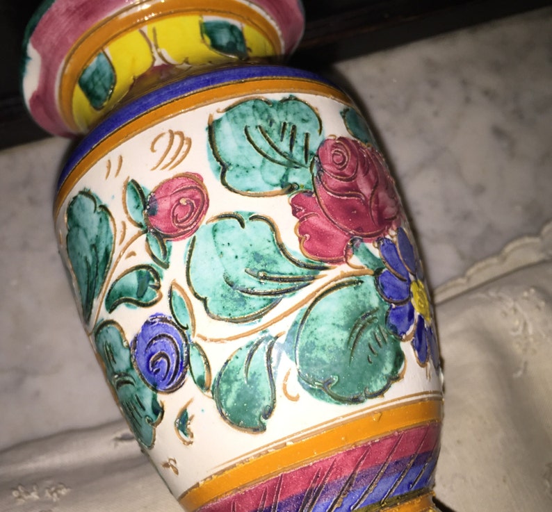 Vintage Italian HandPainted Vase Etsy