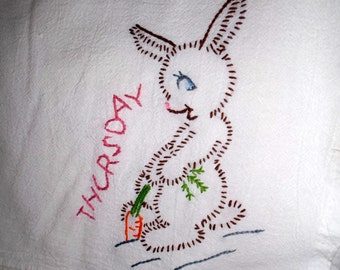 Vintage Russian Thursday Rabbit Linen