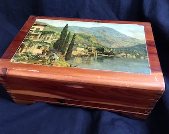 Vintage Wood Souvenir Memory Box