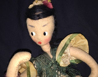 Vintage Foreign Souvenir Dancing Girl Doll