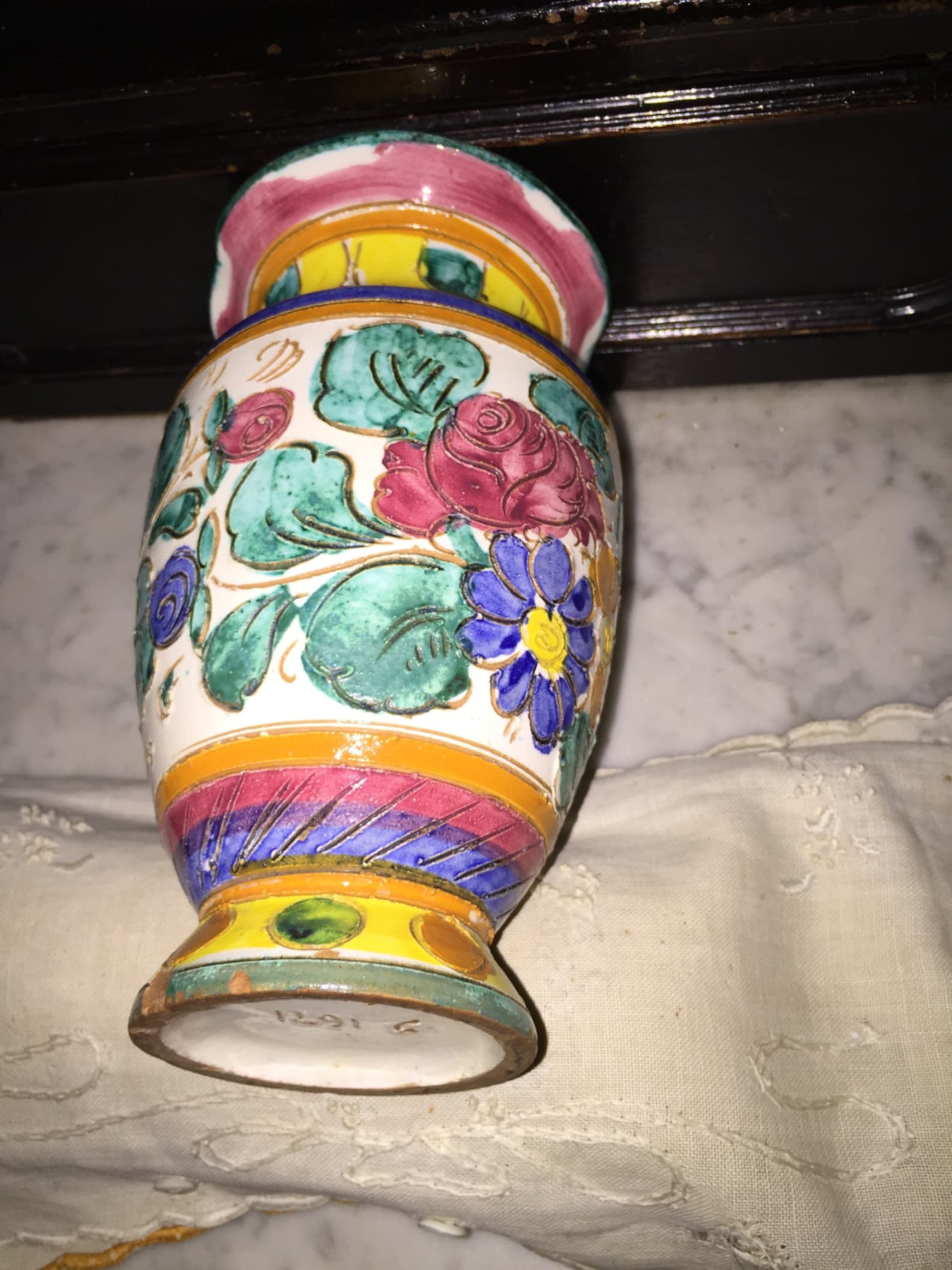 Vintage Italian HandPainted Vase Etsy