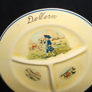 Vintage Porcelain Child&#39;s Plate