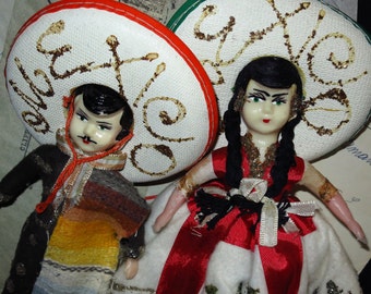 Vintage Mexican Folk Art Dolls