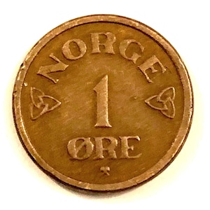 Moneta da 1 minerale norvegese del 1955 - Re Haakon VII