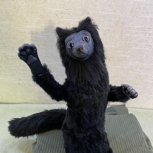 Witchy Familiar - Black Cat posable art doll