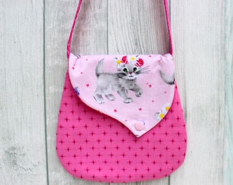 Girls toddler kitten purse with snap closure, FREE SHIPPING