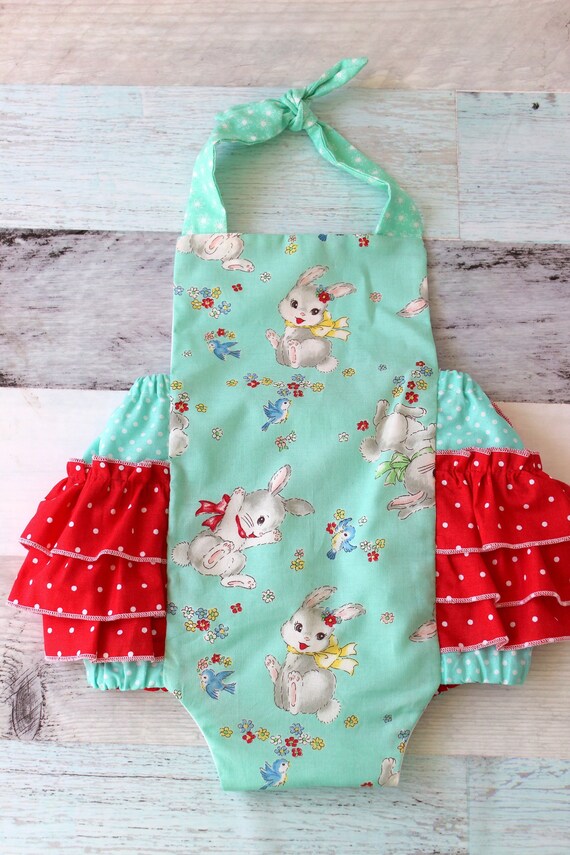 SIZE 6 12 MO Bunny Romper Romper Baby Romper Toddler Romper Girls Romper Summer Romper Elephant Romper Etsy Canada