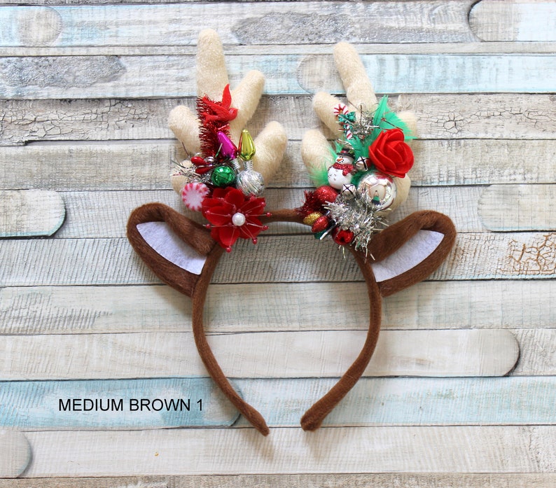 Reindeer headband, Christmas Reindeer ears, Parade headband, Holiday antlers, Xmas antlers, FREE SHIPPING image 1