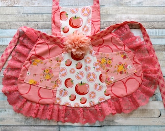 Floral Apron,  apron, toddler apron, girls apron