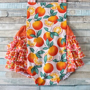 Sweet Oranges Romper, Summer romper, romper, Baby romper, toddler romper, girls romper, image 3