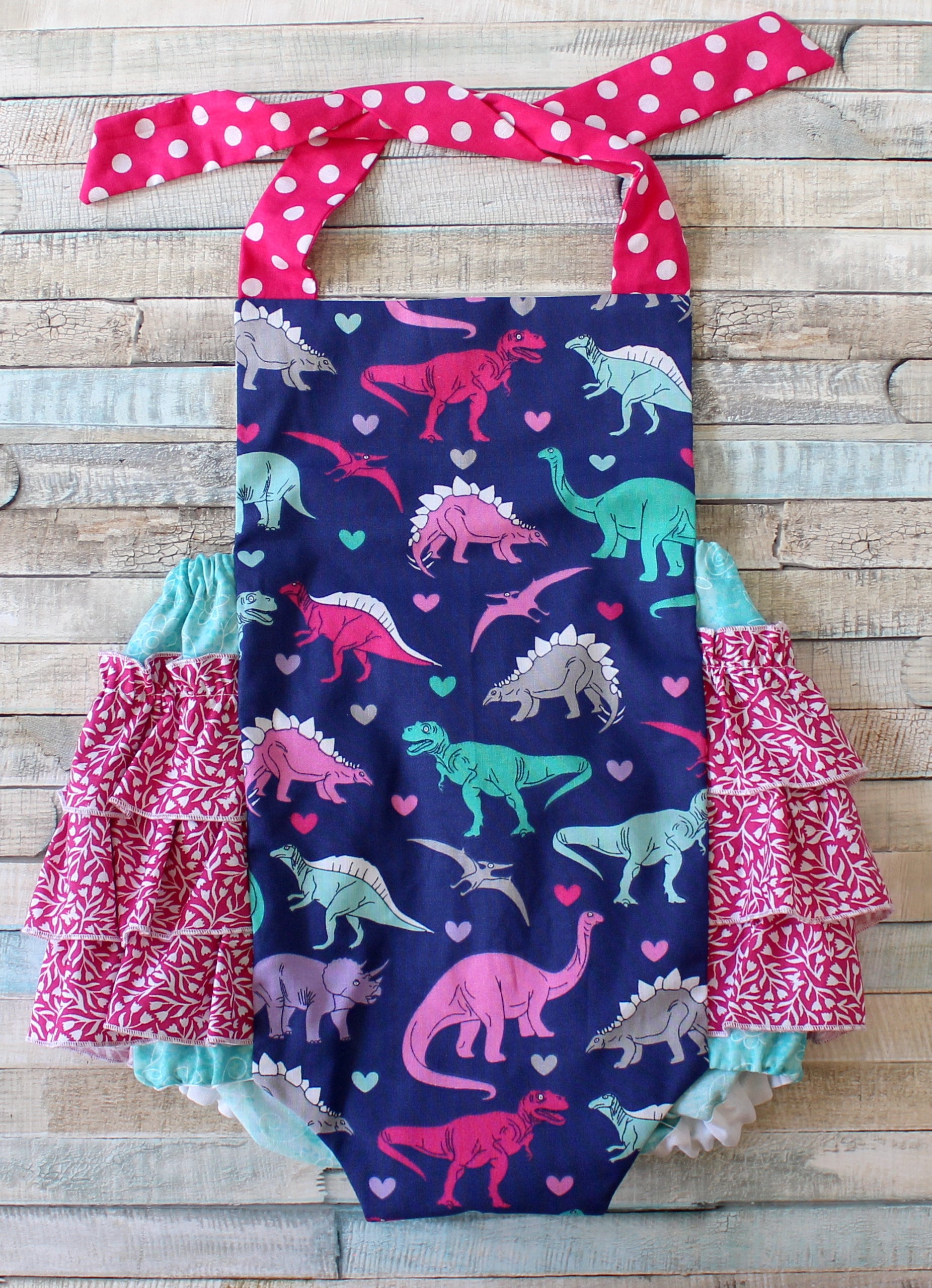Baby girl dinosaur romper sale