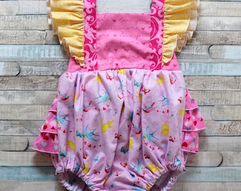 Spring Romper, Toddler Romper, ruffle romper, ruffle bottom, Baby romper, toddler girl romper, girls romper,