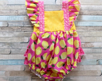 Toddler Romper, Lemon Romper, romper, romper, Baby romper, toddler girl romper, girls romper, summer romper