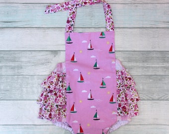 Sailing Romper, Sailboat romper, Summer cruise romper, Summer,  Baby romper, toddler romper, girls romper, summer romper, elephant romper