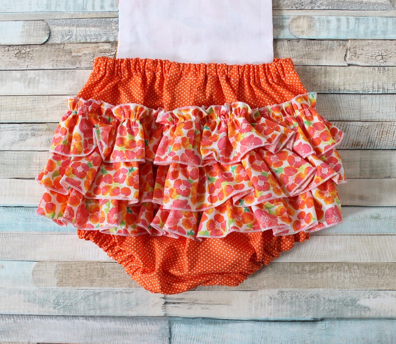 Sweet Oranges Romper, Summer romper, romper, Baby romper, toddler romper, girls romper, image 4