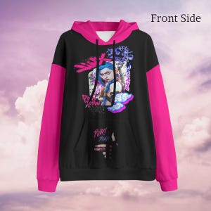 Jinx Arcane Pull Over Hoodie Unisex League of Legends Merch Cosplay Hoodie League Gift Gamer Clothing Vi Hoodie