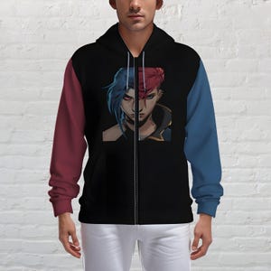 Unisex Arcane Vi Jinx Zip Up Hoodie With Pocket