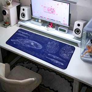 Star Wars Blueprint Desk Mat: XXL Gaming Mouse Pad