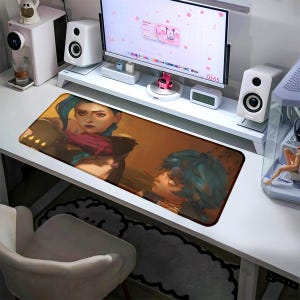 Arcane Jinx Mouse Pad Desk Mat League of Legends Isha Gaming Pad Gamer Gift Mousepad Table Mat Gift for Him and Her