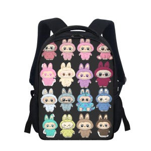 LABUBU Student Backpack School Bag Childrens Backpack Daily Use Backpack Classroom Gift Teen Bag