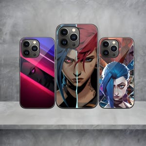 Arcane Jinx | Vi | iPhone 13/14/15 Mini, Plus, Pro, Pro Max | Phone Cases | Glass