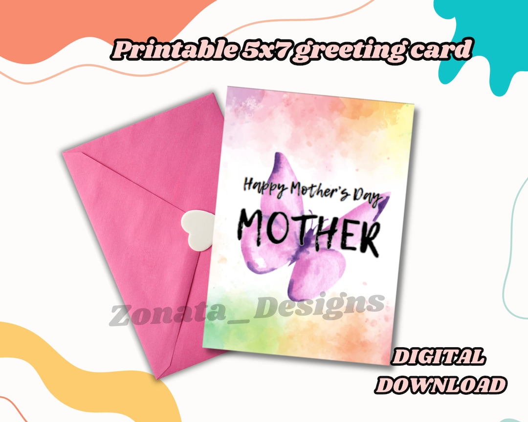 Printable Mothers Day Card, Digital Mothers Day Card, Mothers Day, Mom ...