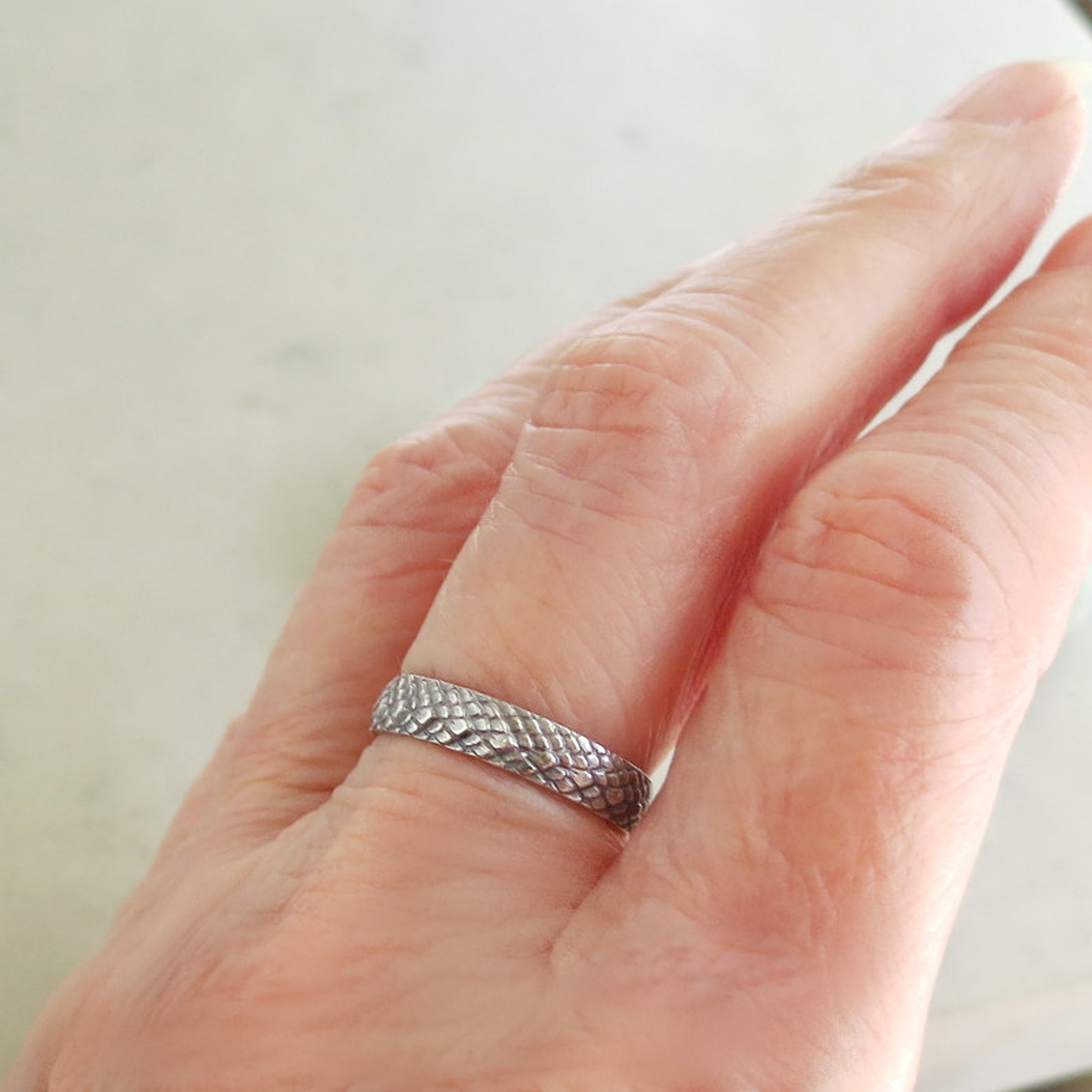 Dragon Scale Ring Sterling Silver Stacking Ring Scale Etsy