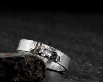 Hammered Sterling Silver band ring, stacking ring