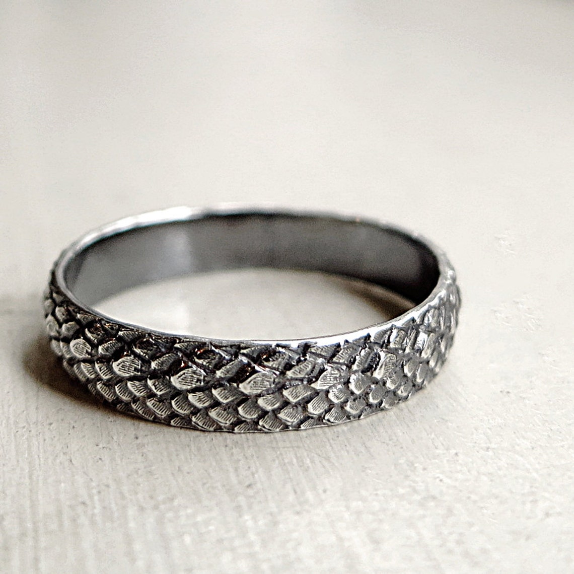 Dragon Scale Ring Sterling Silver Stacking Ring Scale Etsy