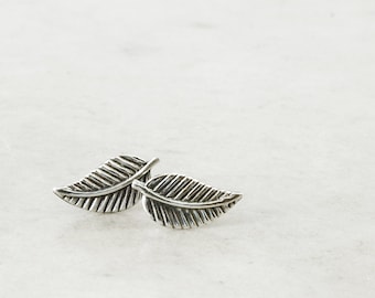 Sterling Silver leaf studs, Little Leaves earrings, Nature jewelry