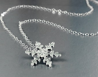 Sterling Silver Snowflake necklace,