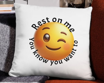 Winking Face Cushion - c'mon rest on him...