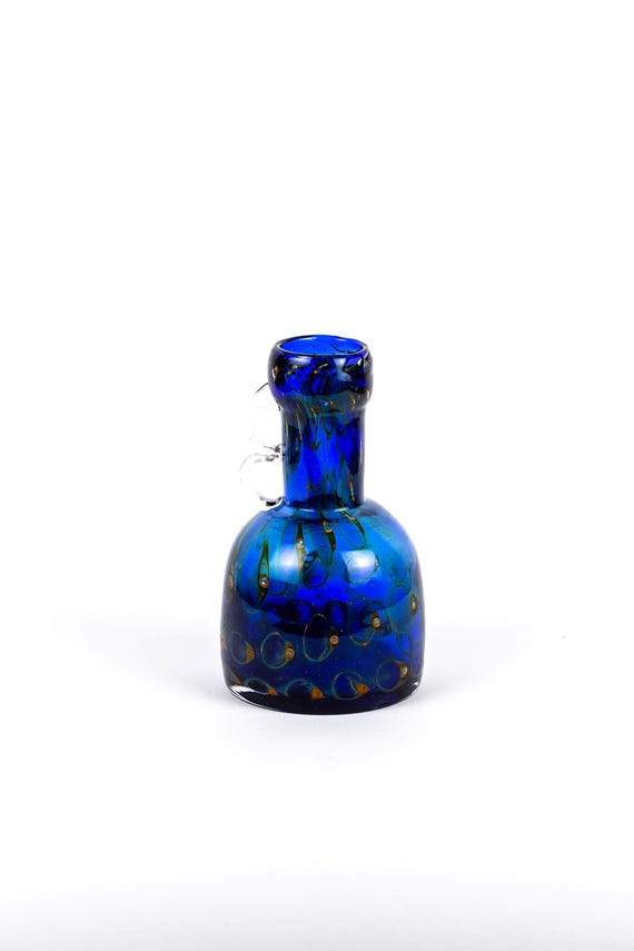 Vintage Handblown Vase | Waterpipe Bottle Glass Art signed by Erwin Eisch | c1970s