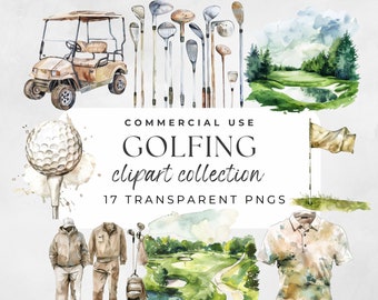 Golf Club Clipart, Golf Club Png, Golfwagen Golfer, Golfball Clipart, Aquarell Golf, Golftasche, Golf Flagge, Platz Clipart, Kleidung