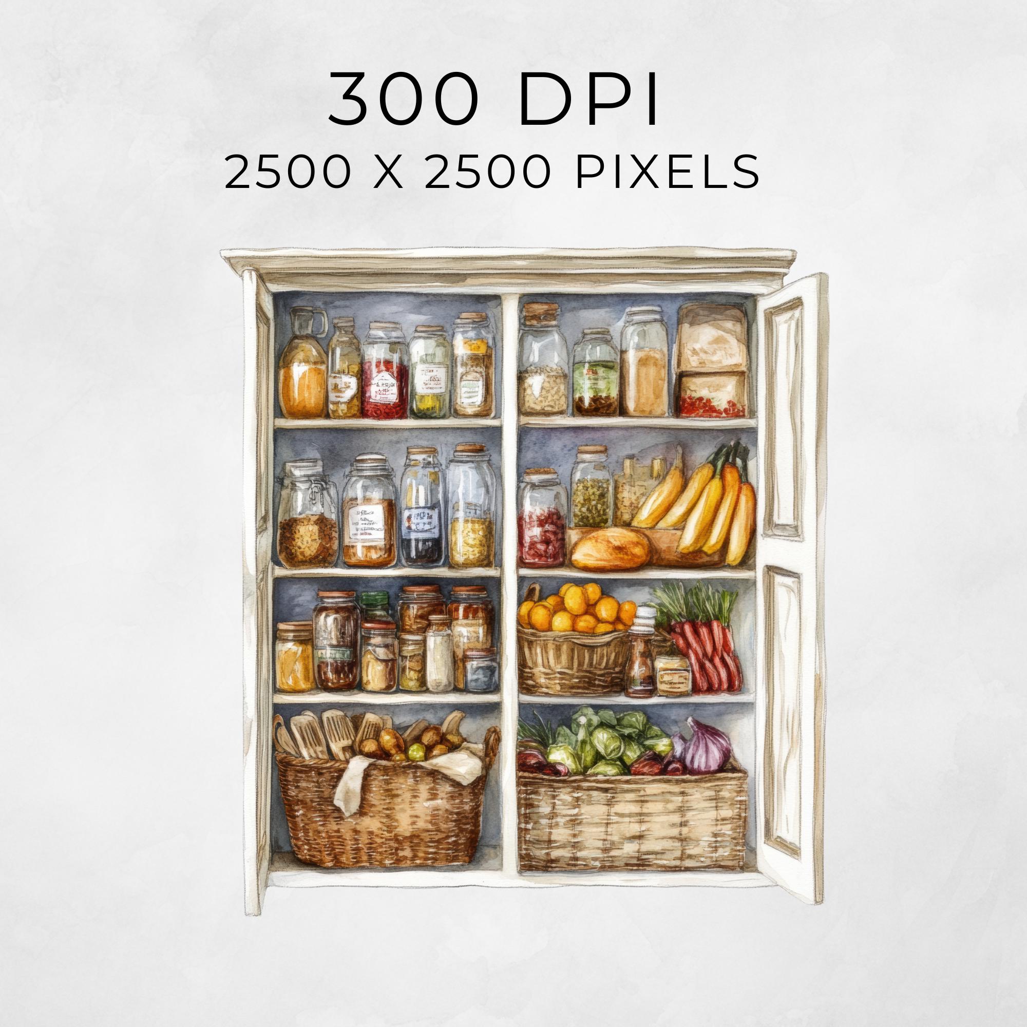 Kitchen Cabinet Clipart Vintage Watercolor Pngs Vintage Kitchen Art ...