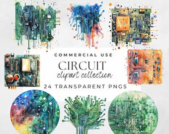 Clipart de placa de circuito impresso em aquarela, tecnologia, design SVG, engenharia da computação, imagem de placa de circuito impresso de alta tecnologia.