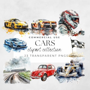 Aquarel race auto clipart, race auto, baby jongen sport auto's, kinderkamer clipart, race auto illustraties, vintage schattige auto's, sportwagen clipart