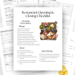 Restaurant Closing Checklist, Server Opening Checklist, Restaurant Manager, Bar Closing List, Bartender Owner, Bar Opening List, Foh