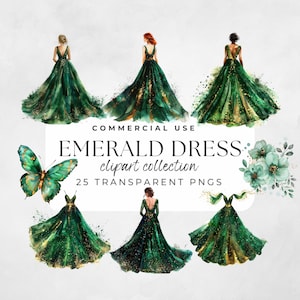 Smaragdgrünes Kleid, Prinzessin Aquarell, Grüne Quinceamaßa, Jägergrüne Kleider, Grün Floral, Aquarellgrün, Waldgrün Gold
