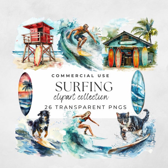 Surf Board Clipart Surfboard Png Vacation Crafts Surfer Watercolor Surfing Surf Board Png Surf Shop Beach Decor Art