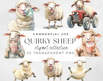 Clipart de ovelha peculiar, animais de fazenda engraçados, animais caprichosos em PNG, animais engraçados em PNG, animais de fazenda, clipart de animais fofos, clipart de ovelha fofa