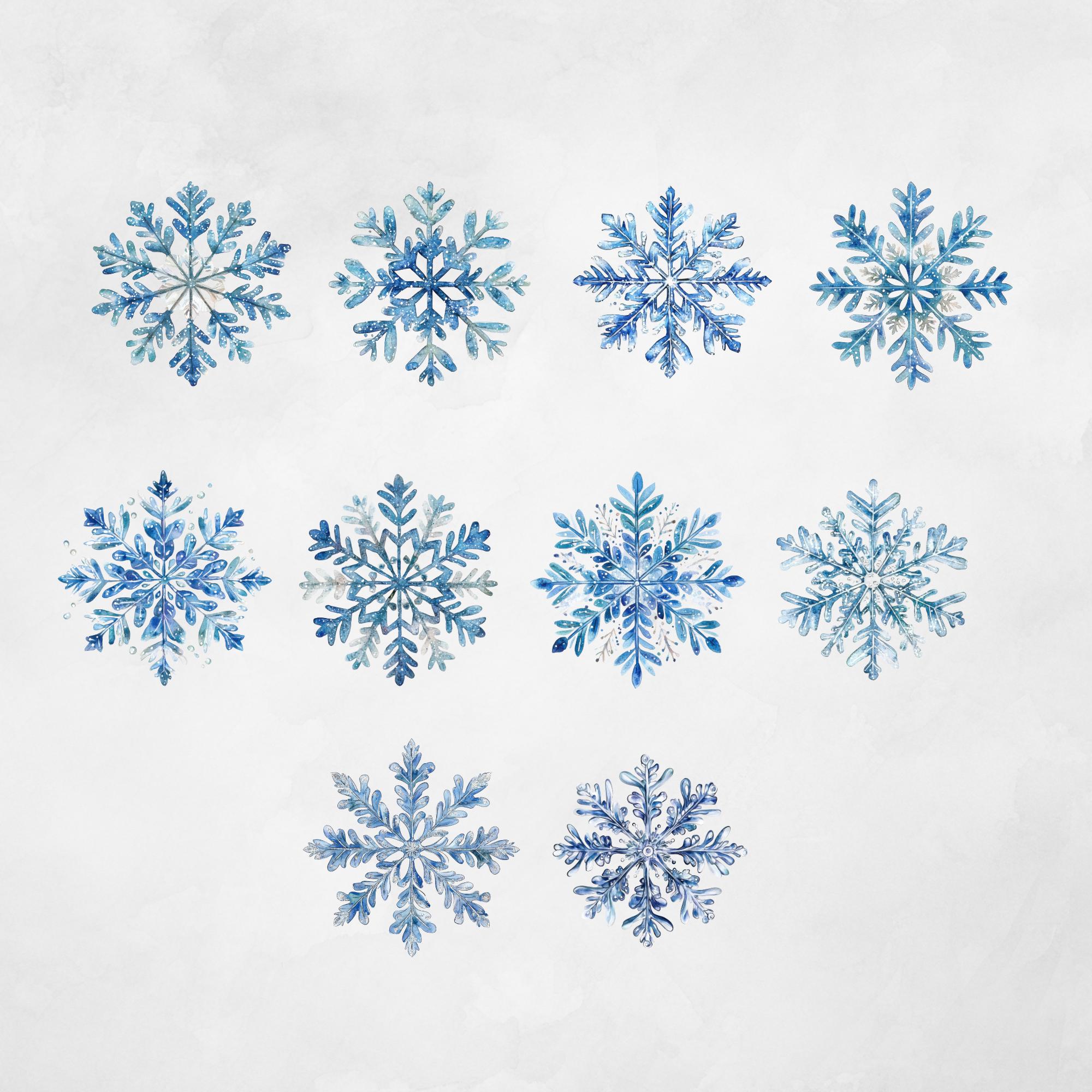 Snowflake Clipart Christmas Clipart Watercolor Clipart Watercolor ...