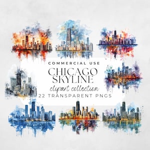 Clipart Chicago, Silhouette de Chicago, ligne d'horizon de Chicago, dessins de Chicago, clipart Chicago, Chicago Illinois Svg, ville de Chicago Png d'horizon