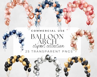 Balloon Arch Clipart Watercolor Balloon Garland Birthday Printable Art Decor For Parties Baby Showers And Event Designs Balloon