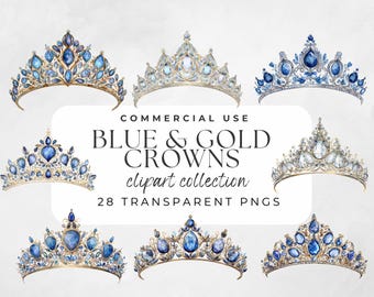 Blue Gold Crown Tiara Clipart Gold Diamonds Prince Royal Crowns Clipart Quinceañera Princess Crown Diamond Png Blue Gold Princess Queen