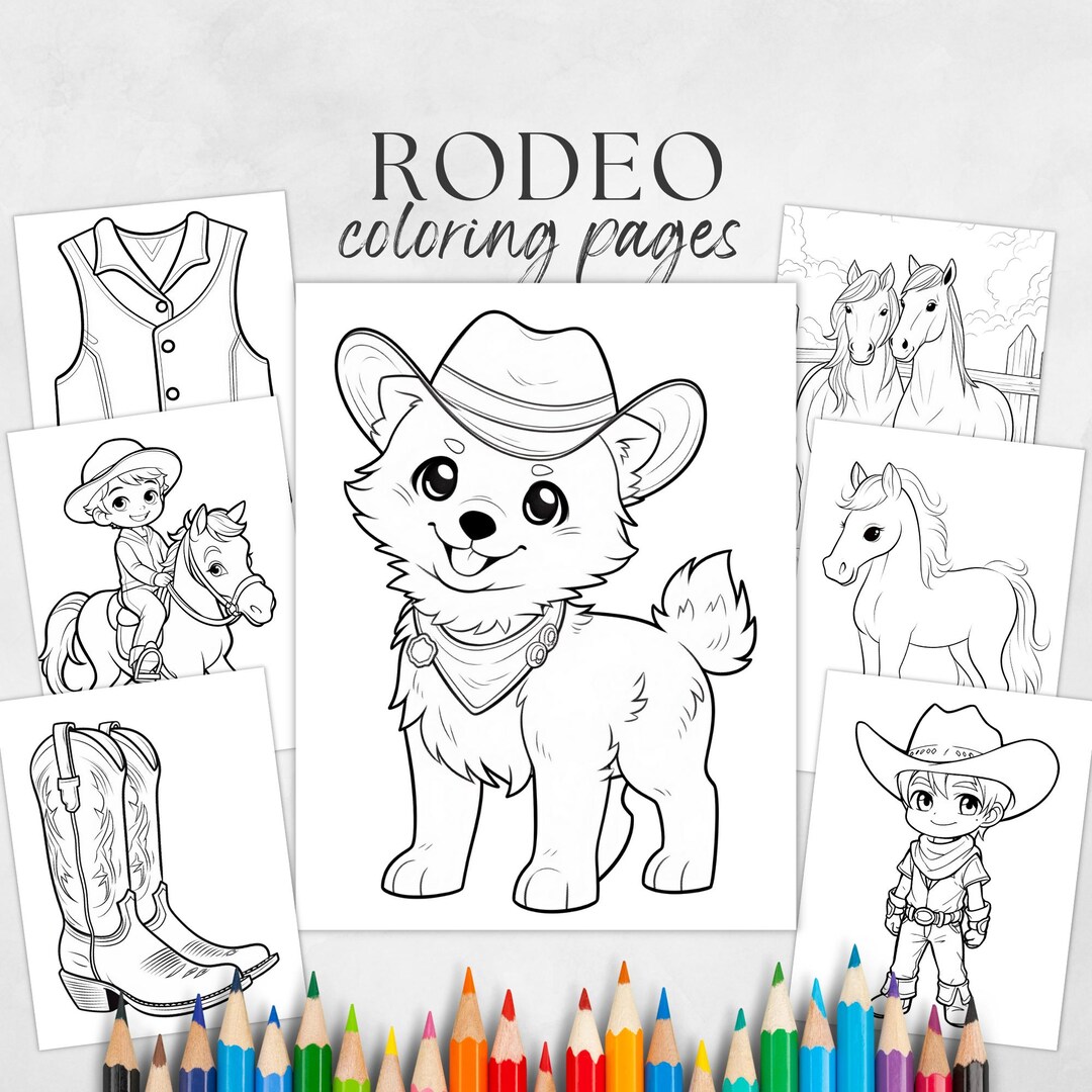 Rodeo Coloring Sheet, Cowboy Coloring Page, Cowgirl Coloring, My First ...