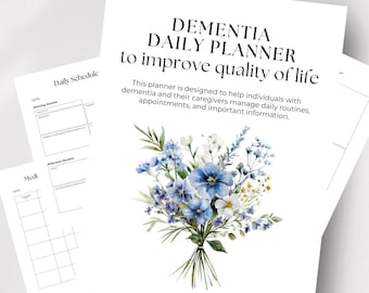 Dementia Daily Planner Dementia Caregiver Daily Log Elder Care Checklist Daily Dementia Log Alzheimers Planner Memory Care Planner